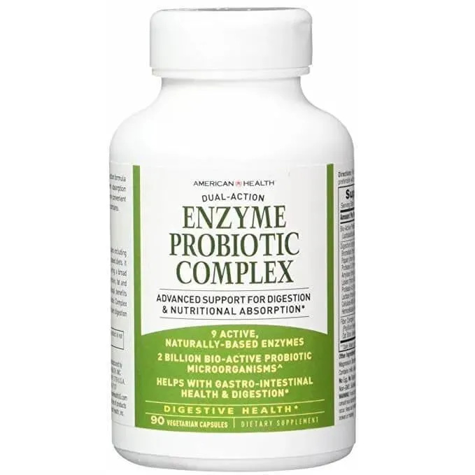 American Health Dual Action Enzyme Probiotic Complex (90 Veggie Capsules)
