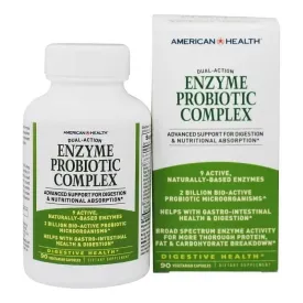 American Health Dual Action Enzyme Probiotic Complex (90 Veggie Capsules)
