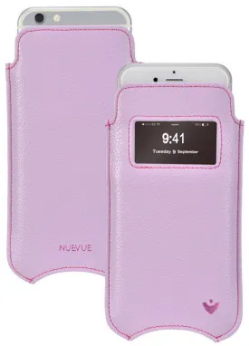 Apple iPhone 12 Pro Max Sleeve Case in Sugar Purple Vegan Leather | Screen Cleaning Sanitizing Lining | smart window