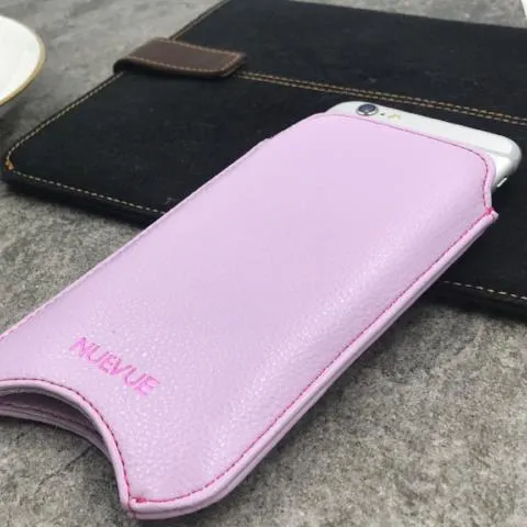 Apple iPhone 12 Pro Max Sleeve Case in Sugar Purple Vegan Leather | Screen Cleaning Sanitizing Lining | smart window
