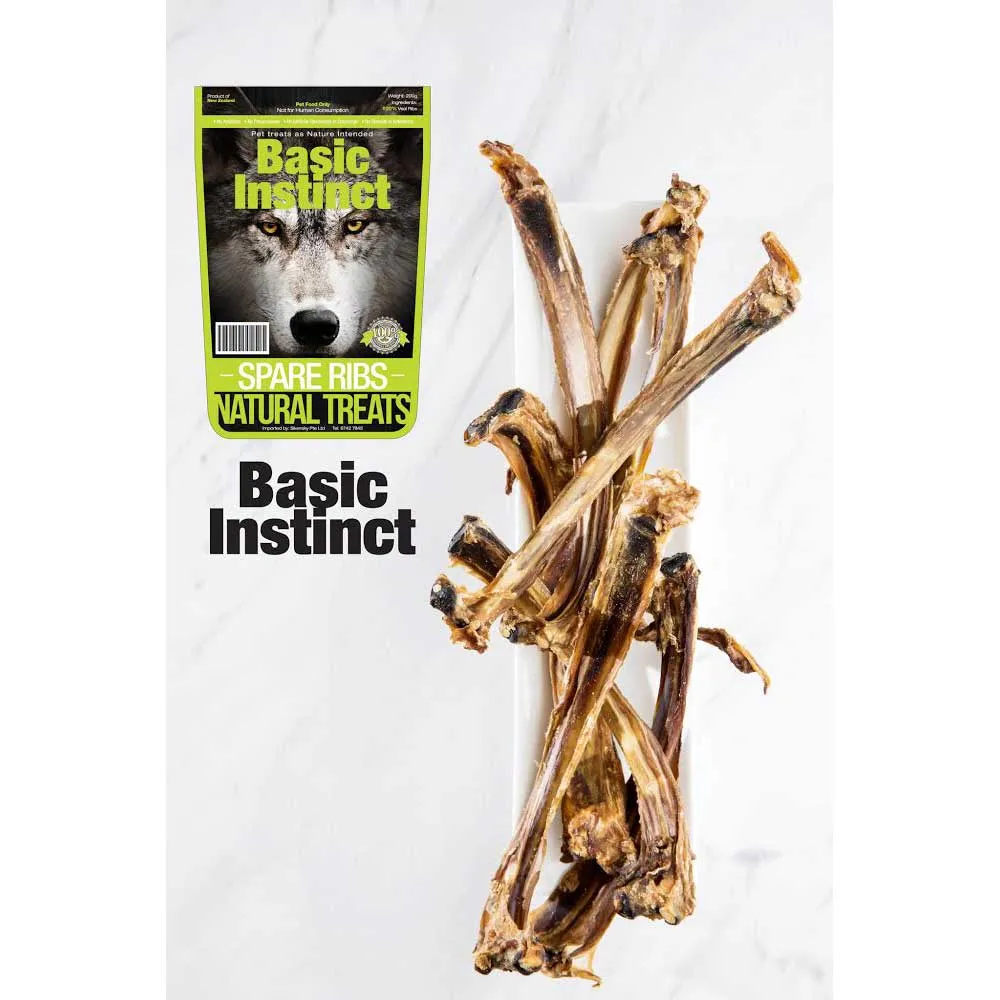 Basic Instinct Spare Ribs Natural Dog Treats 500g