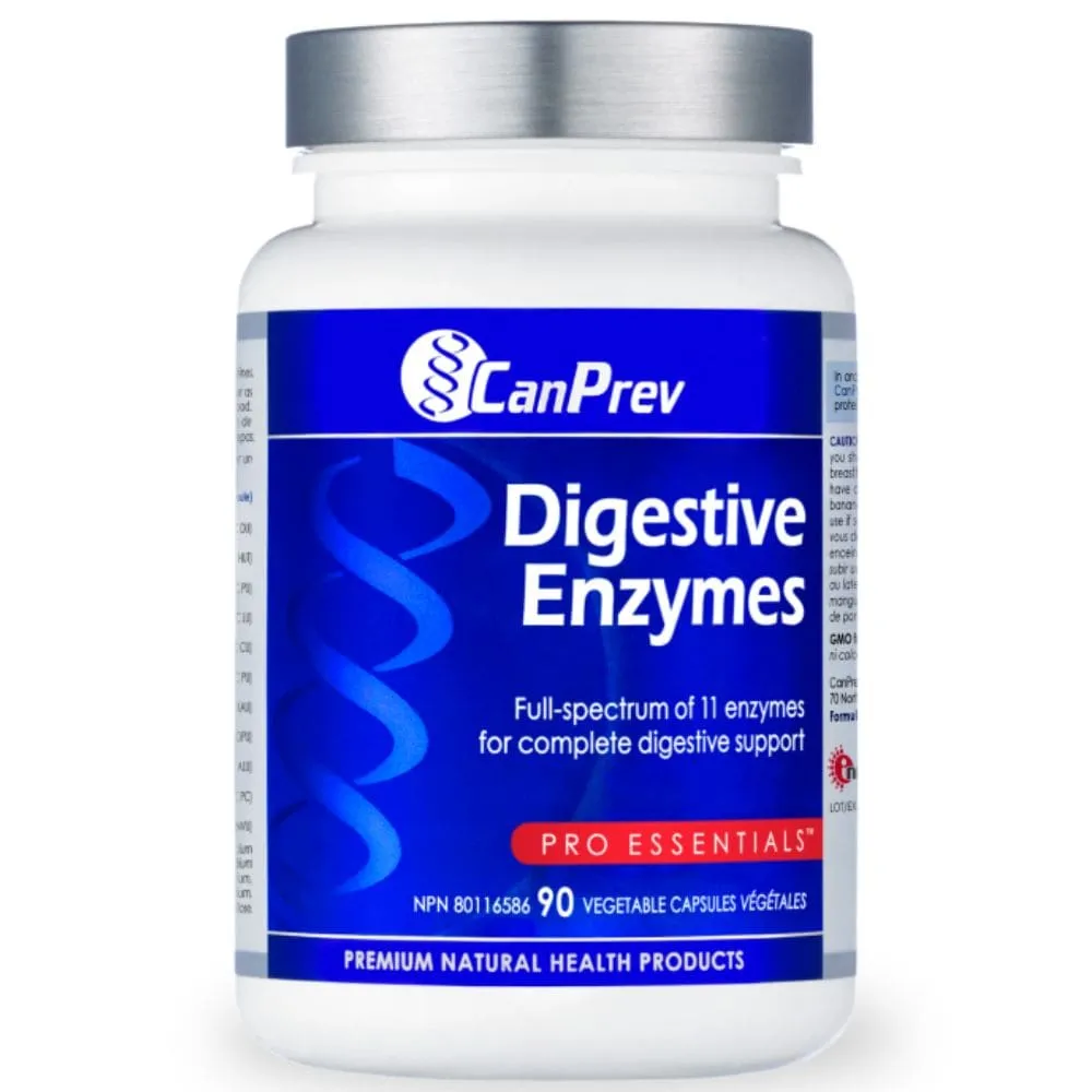 CanPrev Digestive Enzymes, 11 Full Spectrum Enzymes For Digestive Support, 90 Vegetable Capsules