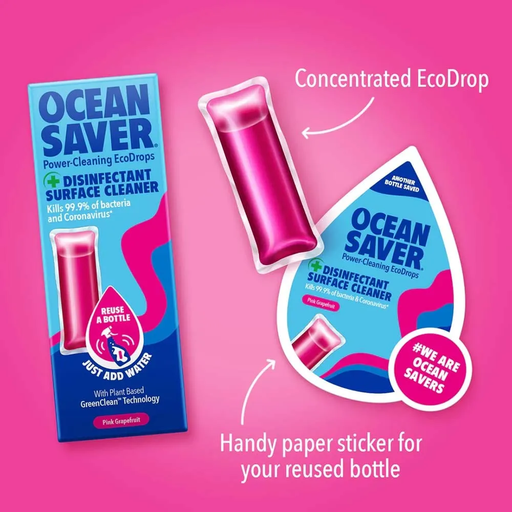 Disinfectant Plastic Free Cleaning Drop - Pink Grapefruit