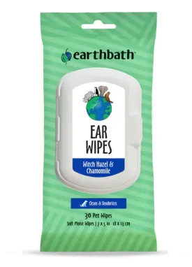 Earthbath Ear Wipes for Dogs & Cats, 30 count