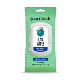 earthbath® Grooming Wipes Ear Wipes for Dogs & Cats (30ct)