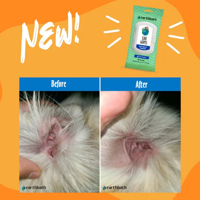 earthbath® Grooming Wipes Ear Wipes for Dogs & Cats (30ct)