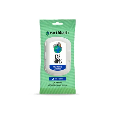 earthbath® Grooming Wipes Ear Wipes for Dogs & Cats (30ct)