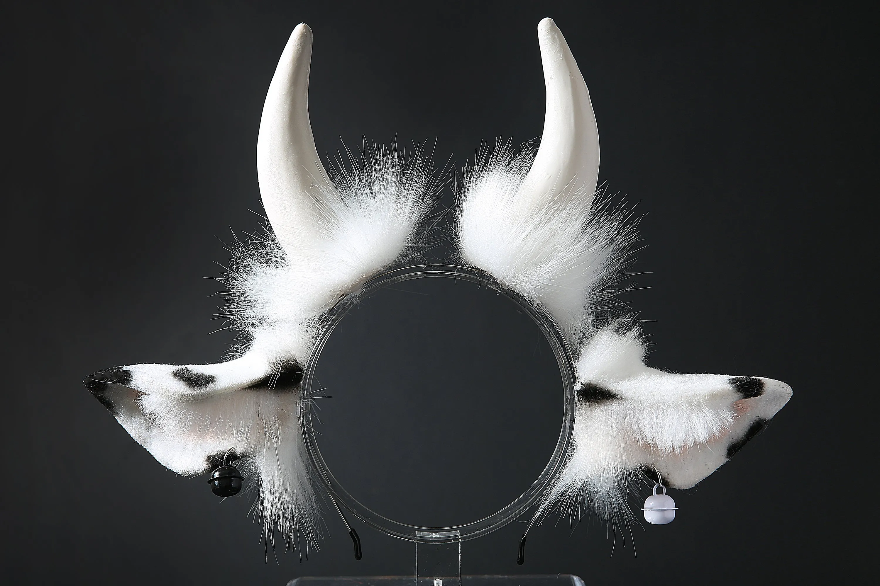 Faux fur cow ears and tail