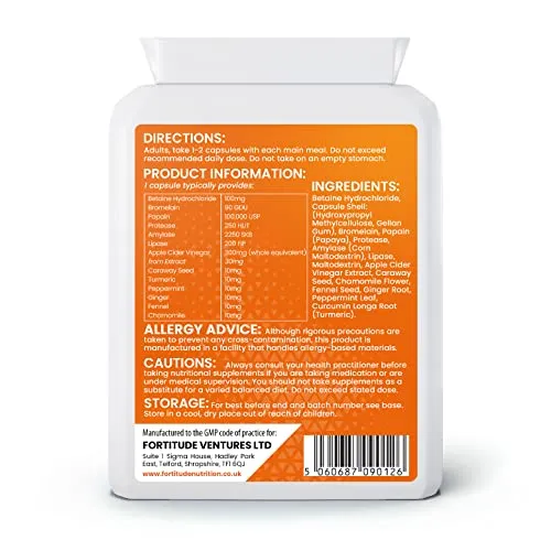 Fortitude Nutrition Digestive Enzymes Supplement 90 Vegan Capsules