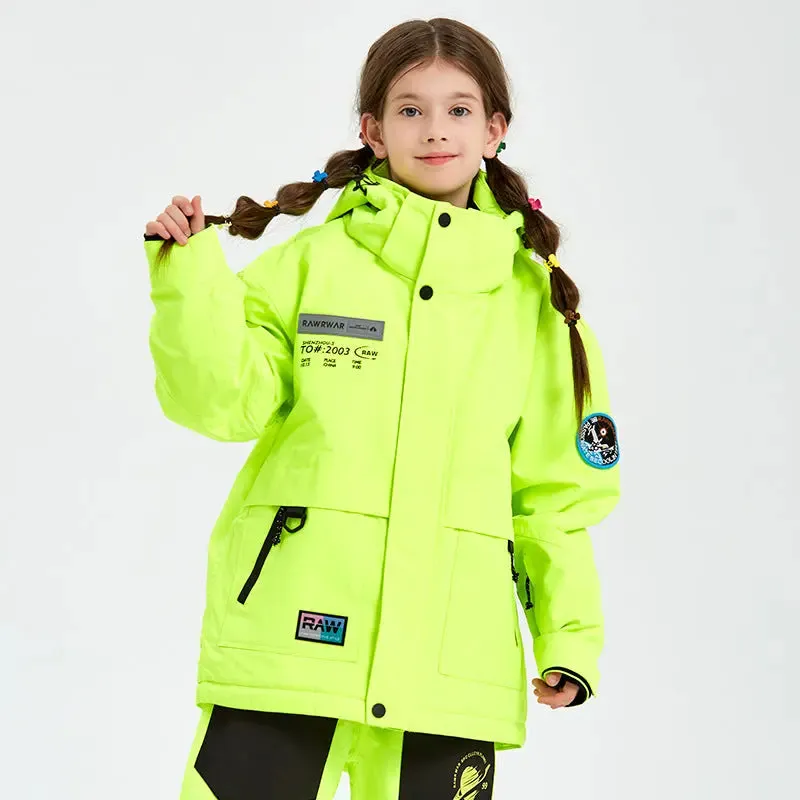 Kids Outdoor Insulated Snow Jacket Oversized Anorak Winter Coat