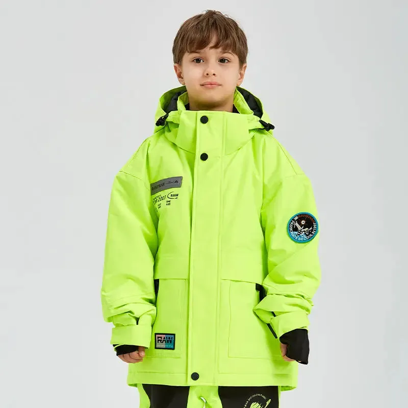 Kids Outdoor Insulated Snow Jacket Oversized Anorak Winter Coat
