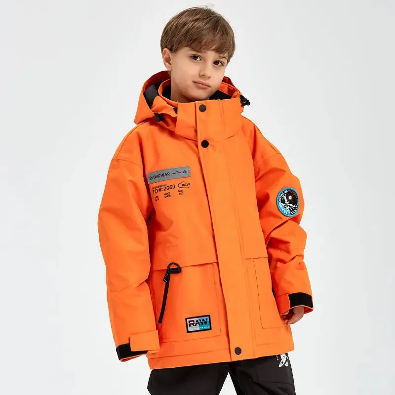Kids Outdoor Insulated Snow Jacket Oversized Anorak Winter Coat