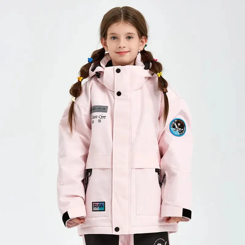 Kids Outdoor Insulated Snow Jacket Oversized Anorak Winter Coat