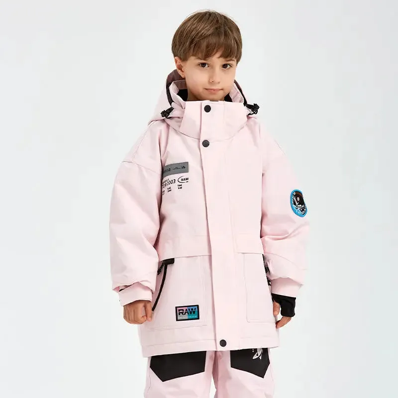 Kids Outdoor Insulated Snow Jacket Oversized Anorak Winter Coat