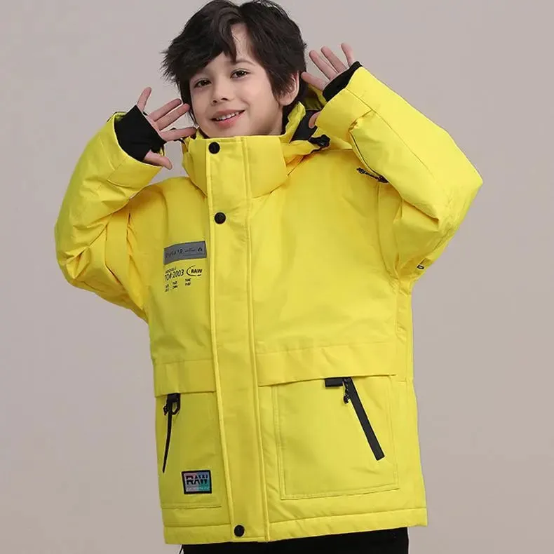 Kids Outdoor Insulated Snow Jacket Oversized Anorak Winter Coat