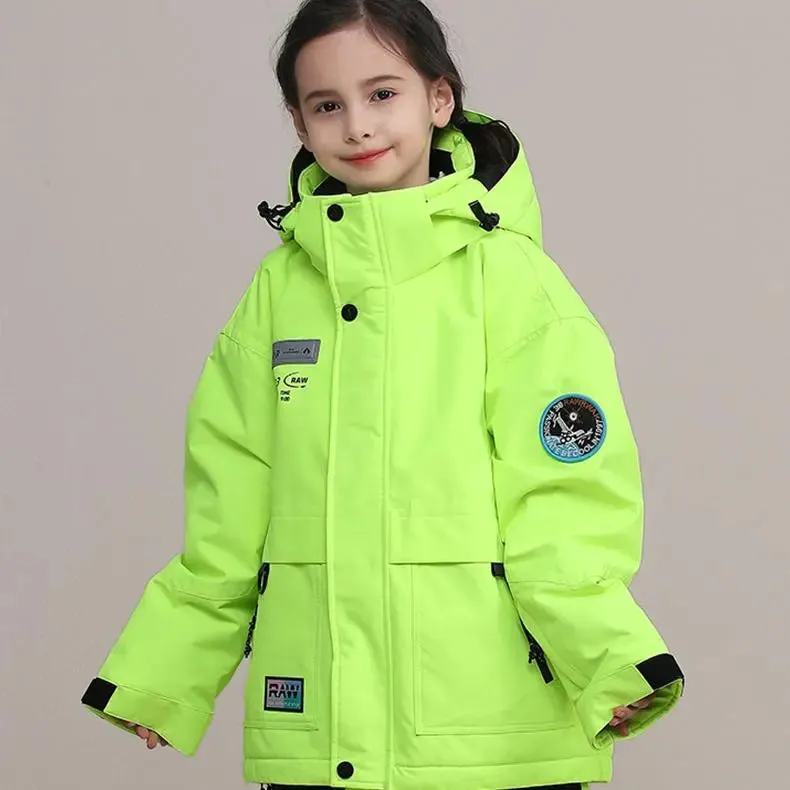 Kids Outdoor Insulated Snow Jacket Oversized Anorak Winter Coat