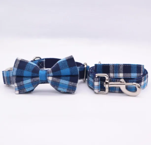Personalized Plaid Bow Collars For Pets