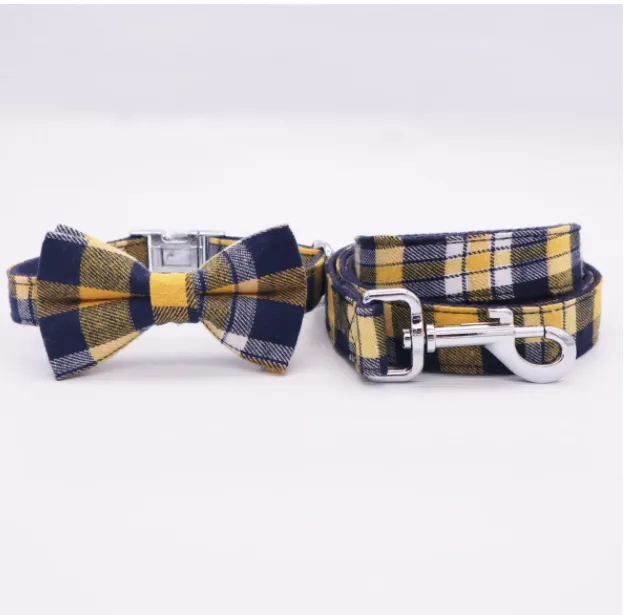 Personalized Plaid Bow Collars For Pets