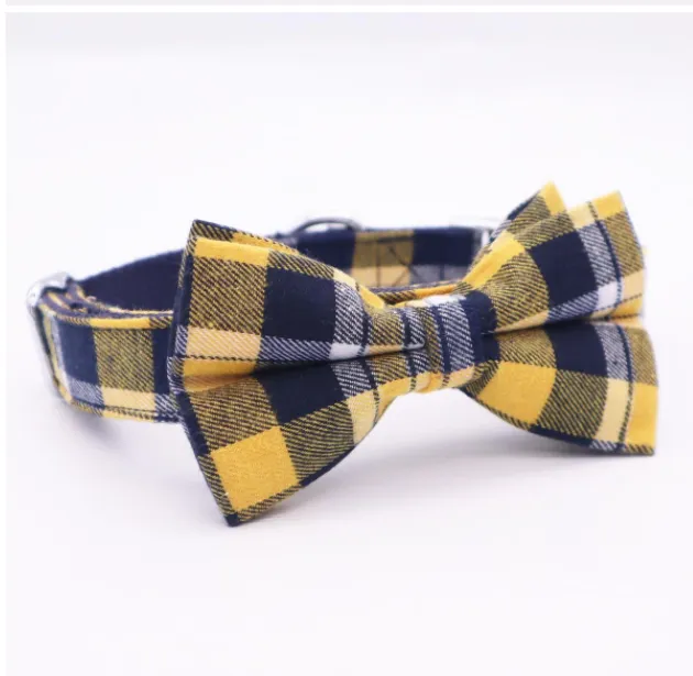 Personalized Plaid Bow Collars For Pets