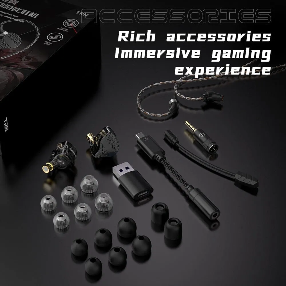 TRN Mars 1DD   1BA   1Vibration Triple Driver In-Ear Monitors For Gaming