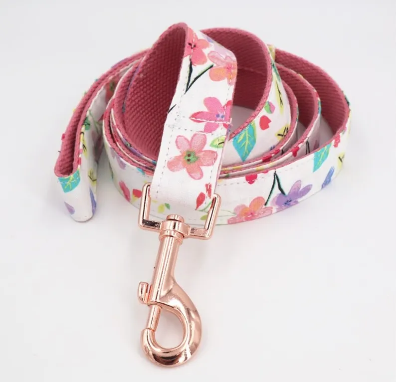 Vista White Floral - Personalized Dog ID Collar