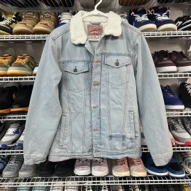 Vtg 2000s Y2K Brooklyn Cloth Men's Trucker Sherpa Denim Jacket Size M NWT