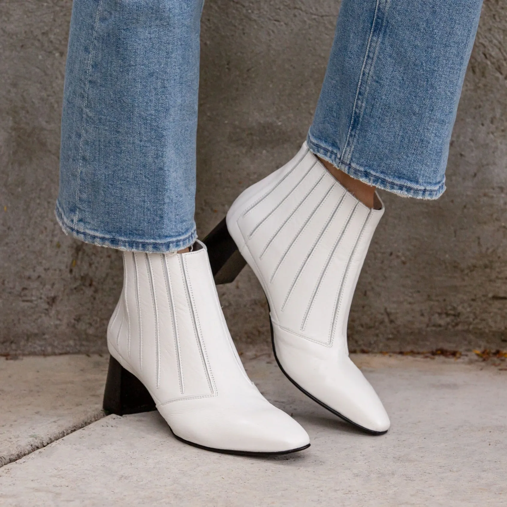 Waterproof Jane Booties Bianco